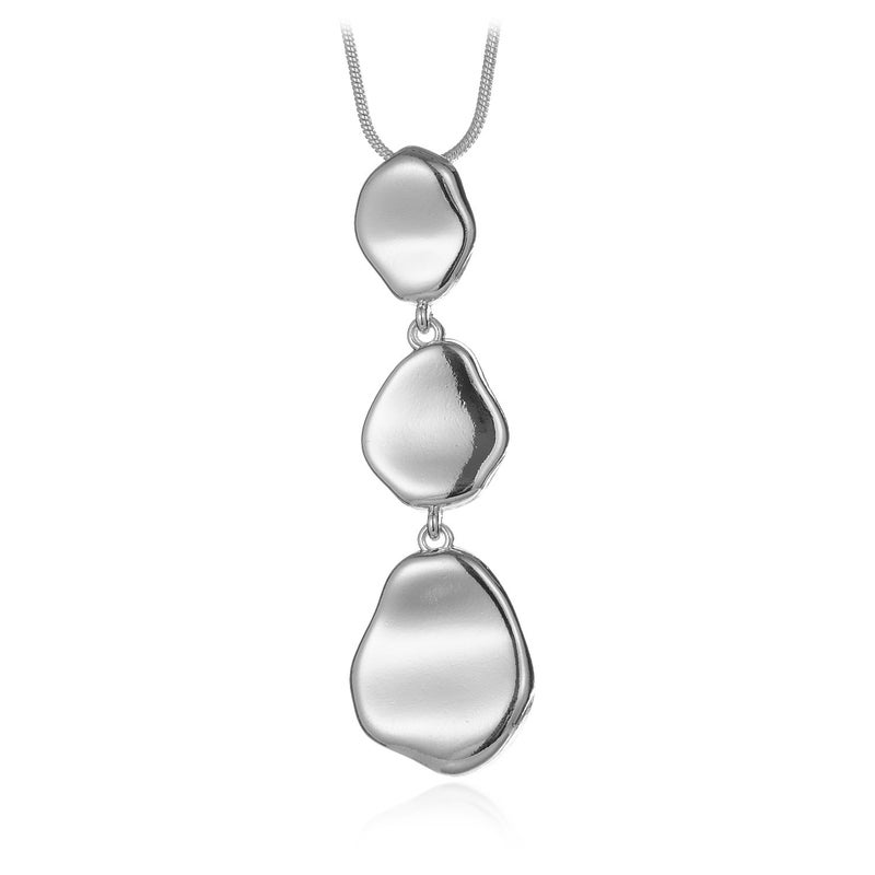 welbijoux Long Chain Necklace Silver Plating Mulit-Layer Y Pendant Necklace for Women - Image 1